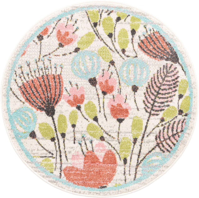 Ivory 3' 3 x 3' 3 Whimsy Kids Round Rug