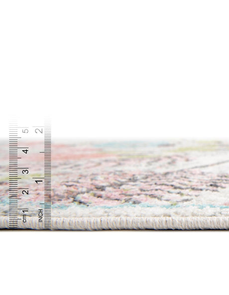 Ivory 5' 3 x 5' 3 Whimsy Kids Round Area Rug for Baby Nursery, Toddler Playroom, Bedrooms