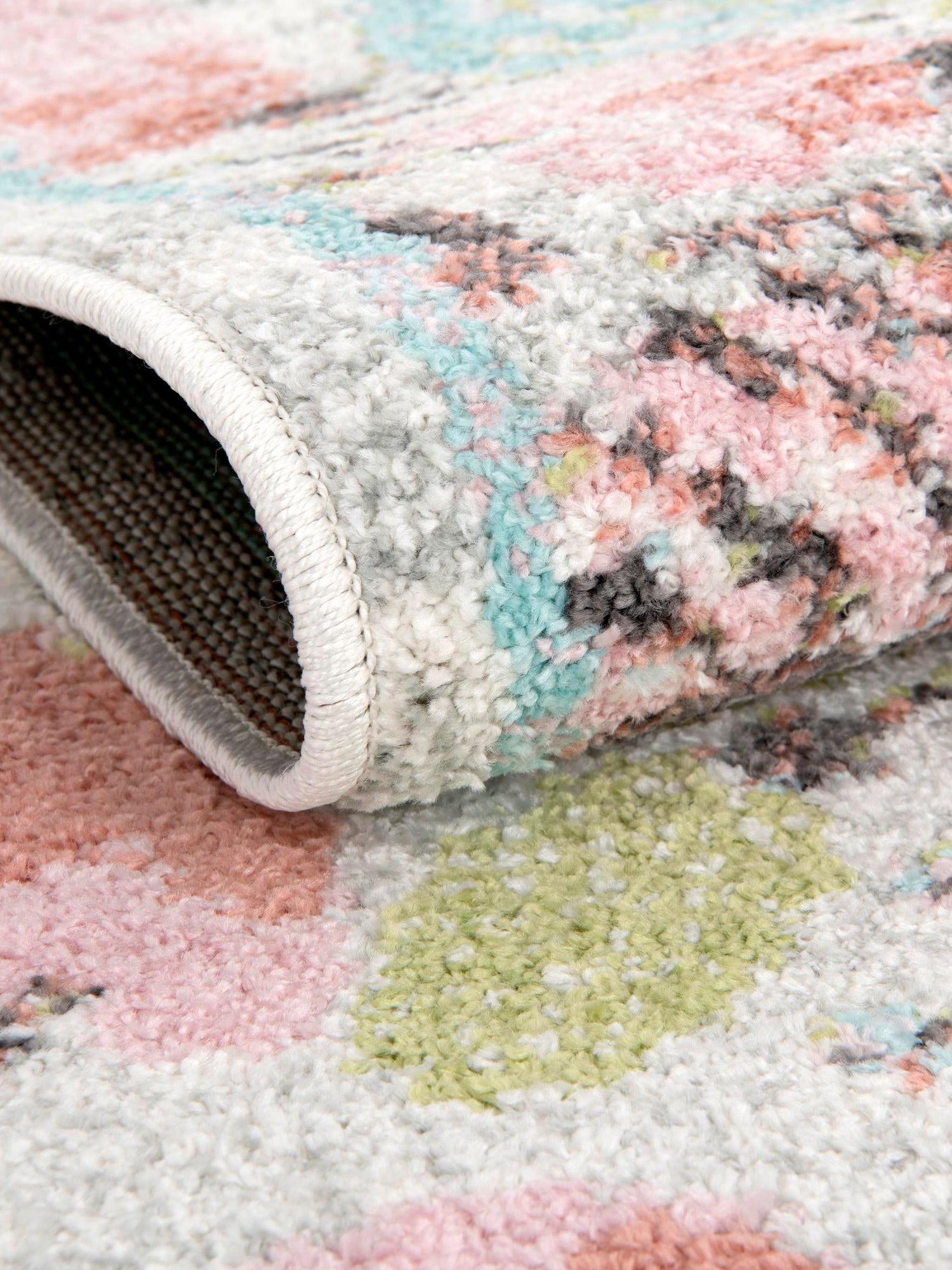 Ivory 6' 1 x 6' 1 Whimsy Kids Round Area Rug for Baby Nursery, Toddler Playroom, Bedrooms