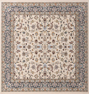 Ivory 10' x 10' Narenj Square Area Rug 85% Polypropylene & 15% Polyester Traditional Classic Carpet for Living, Dining, Bedrooms, Office for Sale at Rug Engine