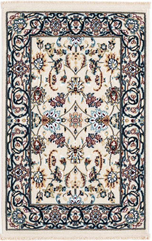 Ivory 2' x 3' 1 Narenj Rectangle Area Rug 85% Polypropylene & 15% Polyester Traditional Classic Carpet for Living, Dining, Bedrooms, Office for Sale at Rug Engine