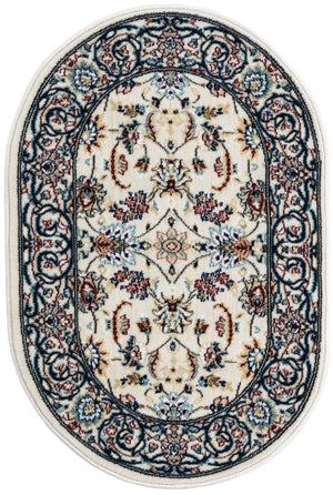 Ivory 2' x 3' 1 Narenj Oval Area Rug 85% Polypropylene & 15% Polyester Traditional Classic Carpet for Living, Dining, Bedrooms, Office for Sale at Rug Engine