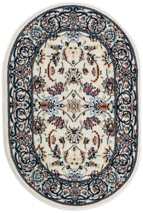 Ivory 2' x 3' 1 Narenj Oval Area Rug 85% Polypropylene & 15% Polyester Traditional Classic Carpet for Living, Dining, Bedrooms, Office for Sale at Rug Engine