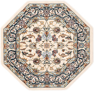 Ivory 3' 1 x 3' 1 Narenj Octagon Area Rug 85% Polypropylene & 15% Polyester Traditional Classic Carpet for Living, Dining, Bedrooms, Office for Sale at Rug Engine