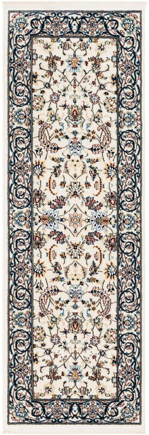 Ivory 2' x 6' 1 Narenj Runner Area Rug 85% Polypropylene & 15% Polyester Traditional Classic Carpet for Living, Dining, Bedrooms, Office for Sale at Rug Engine