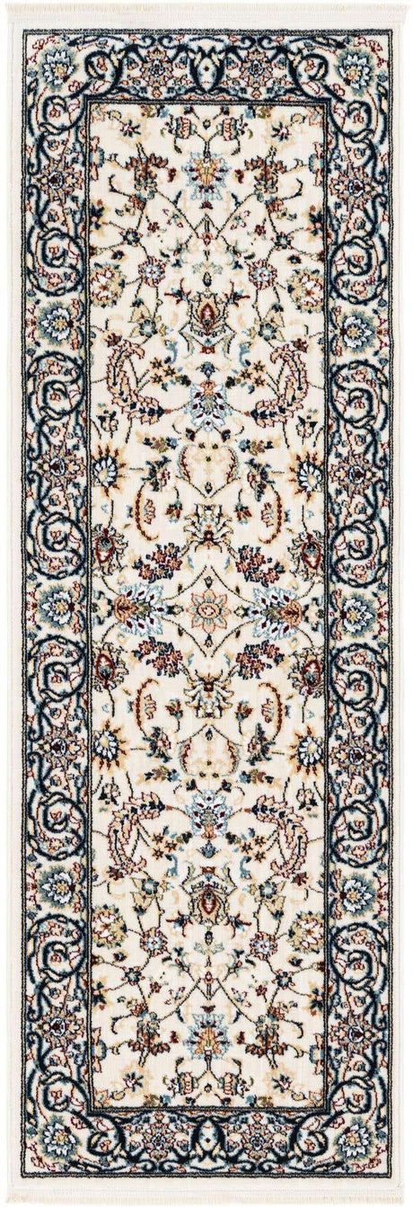 Ivory 2' x 6' 1 Narenj Runner Area Rug 85% Polypropylene & 15% Polyester Traditional Classic Carpet for Living, Dining, Bedrooms, Office for Sale at Rug Engine