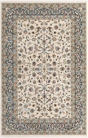 Ivory 6' 1 x 9' Narenj Rectangle Area Rug 85% Polypropylene & 15% Polyester Traditional Classic Carpet for Living, Dining, Bedrooms, Office for Sale at Rug Engine
