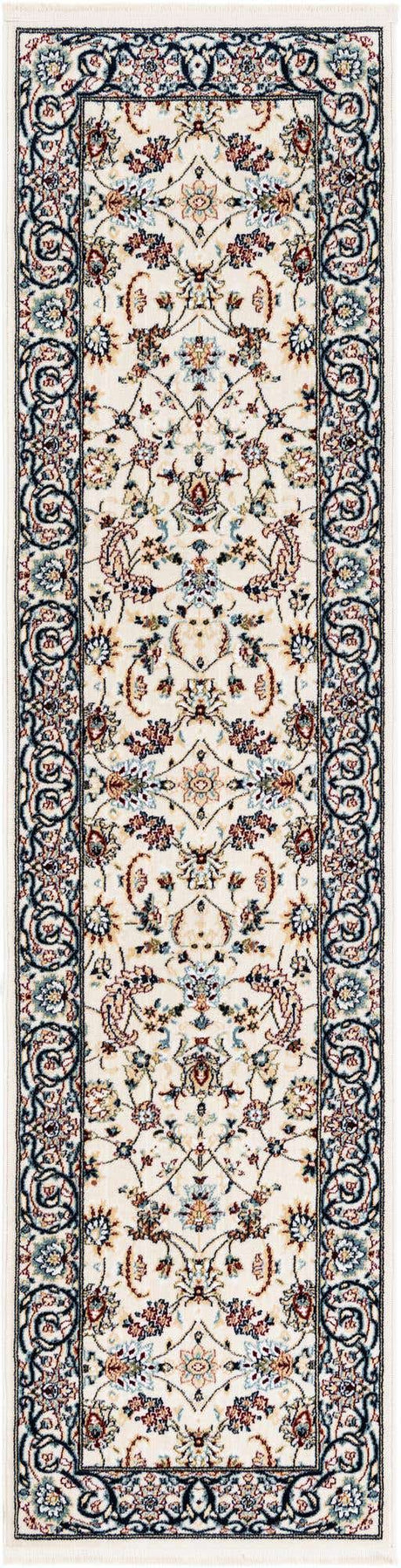 Ivory 2' x 8' Narenj Runner Area Rug 85% Polypropylene & 15% Polyester Traditional Classic Carpet for Living, Dining, Bedrooms, Office for Sale at Rug Engine