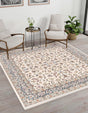 Ivory 7' 10 x 8' Narenj Square Area Rug 85% Polypropylene & 15% Polyester Traditional Classic Carpet for Living, Dining, Bedrooms, Office for Sale at Rug Engine