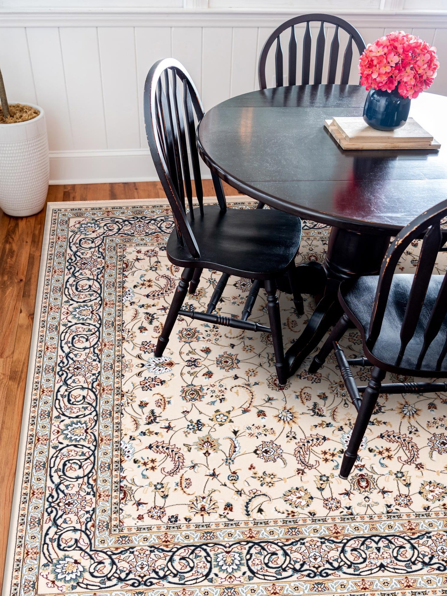 Ivory 10' x 10' Narenj Square Area Rug 85% Polypropylene & 15% Polyester Traditional Classic Carpet for Living, Dining, Bedrooms, Office for Sale at Rug Engine