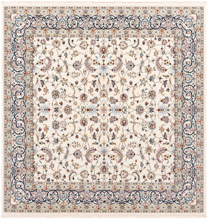 Ivory 7' 10 x 8' Narenj Square Area Rug 85% Polypropylene & 15% Polyester Traditional Classic Carpet for Living, Dining, Bedrooms, Office for Sale at Rug Engine