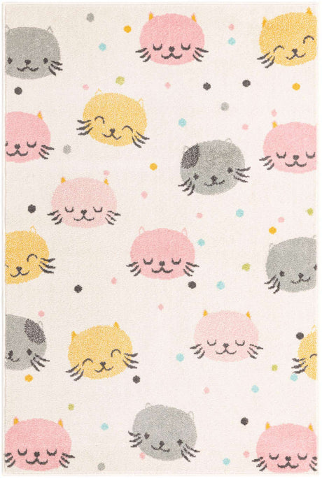 Ivory 4' x 6' Whimsy Kids Rectangle Rug