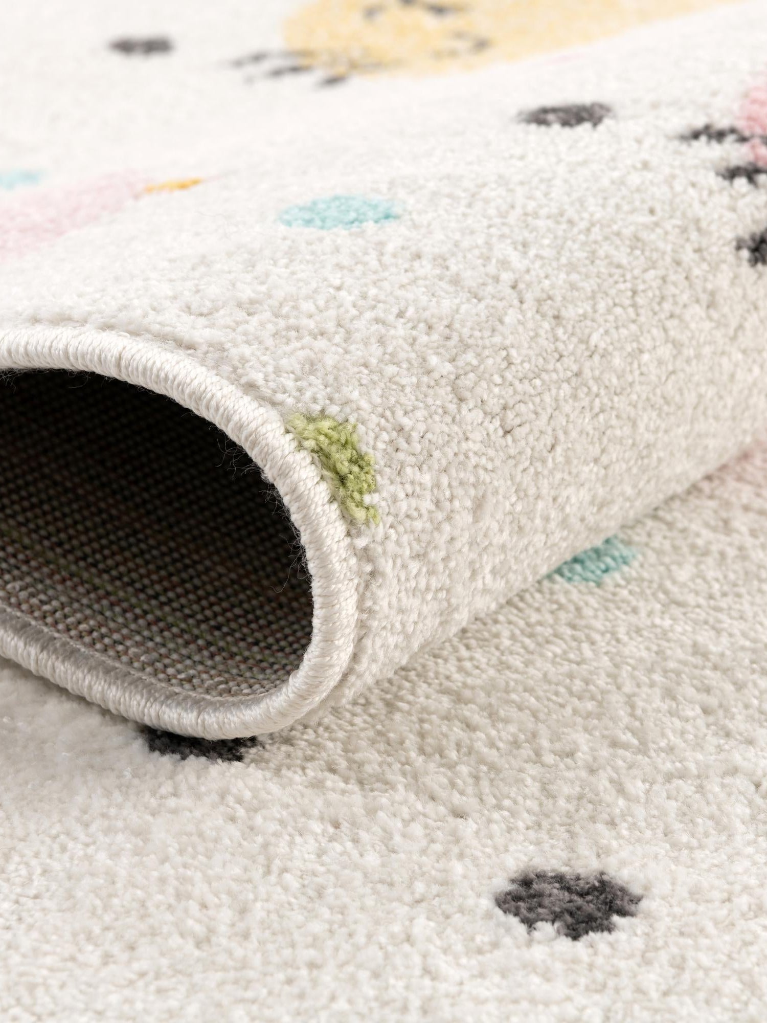 Ivory 2' 2 x 2' 11 Whimsy Kids Rectangle Area Rug for Baby Nursery, Toddler Playroom, Bedrooms