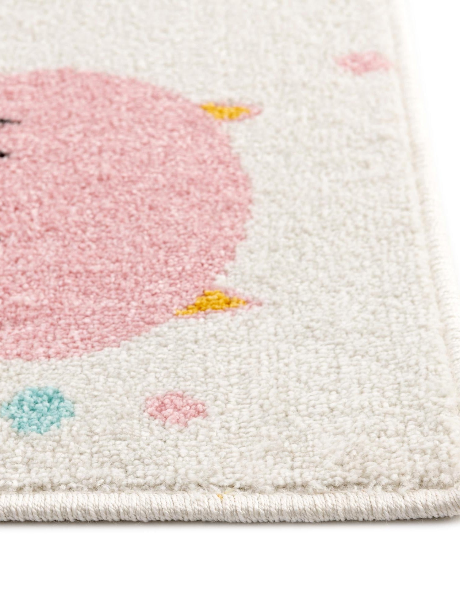 Ivory 2' 2 x 2' 11 Whimsy Kids Rectangle Area Rug for Baby Nursery, Toddler Playroom, Bedrooms