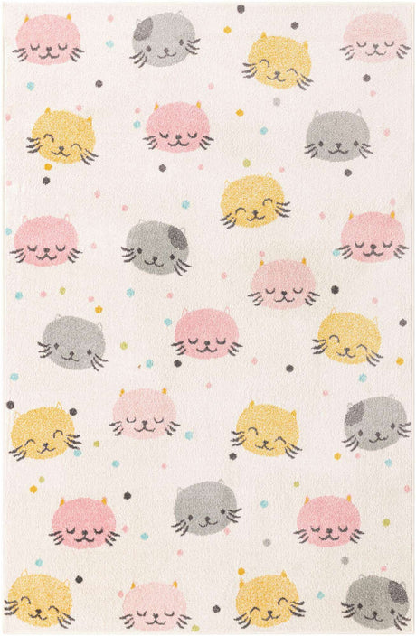 Ivory 5' 3 x 8' Whimsy Kids Rectangle Rug