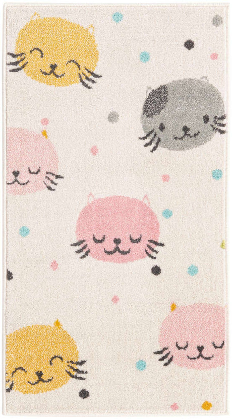 Ivory 2' 2 x 4' Whimsy Kids Runner Rug
