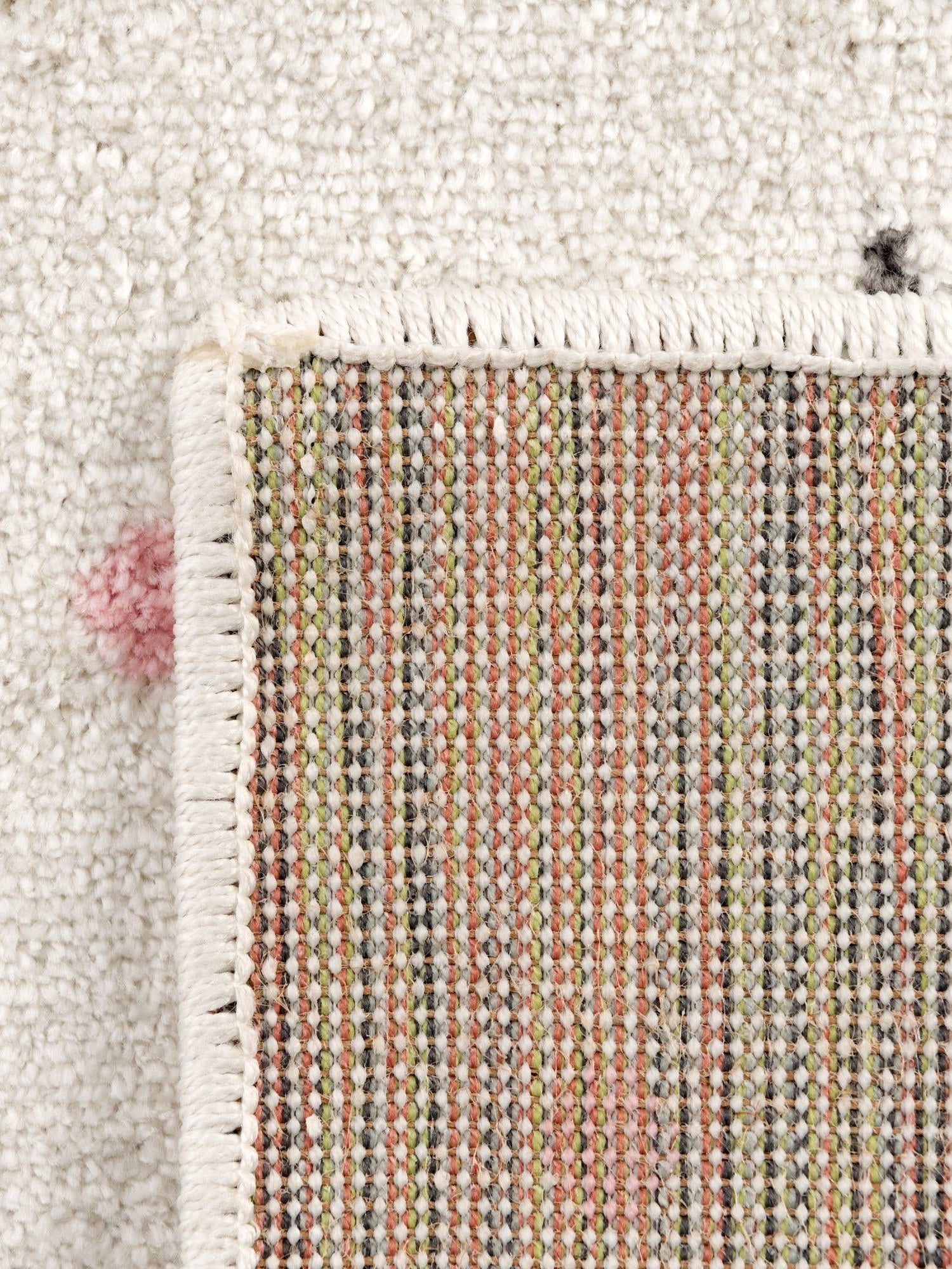 Ivory 2' 2 x 6' Whimsy Kids Runner Area Rug for Baby Nursery, Toddler Playroom, Bedrooms