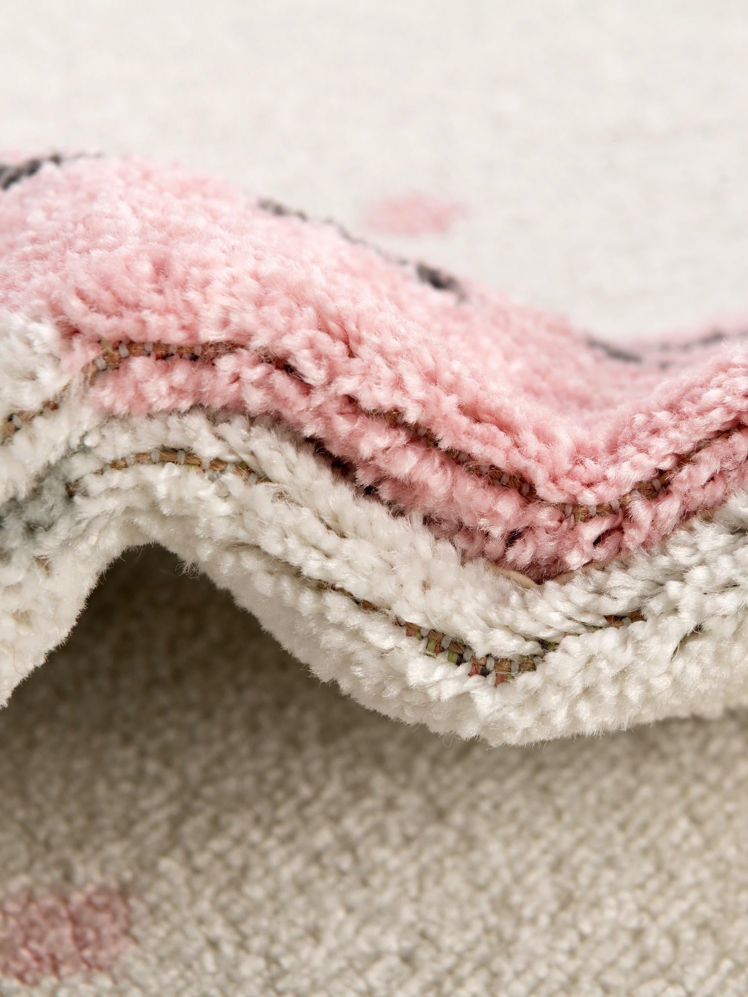 Ivory 5' 3 x 5' 3 Whimsy Kids Round Area Rug for Baby Nursery, Toddler Playroom, Bedrooms