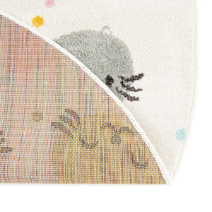 Ivory 5' 3 x 5' 3 Whimsy Kids Round Rug
