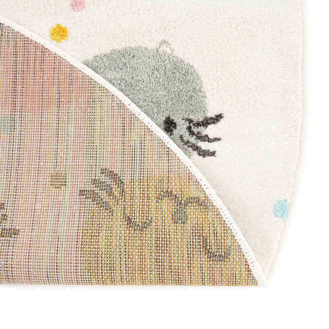 Ivory 5' 3 x 5' 3 Whimsy Kids Round Rug