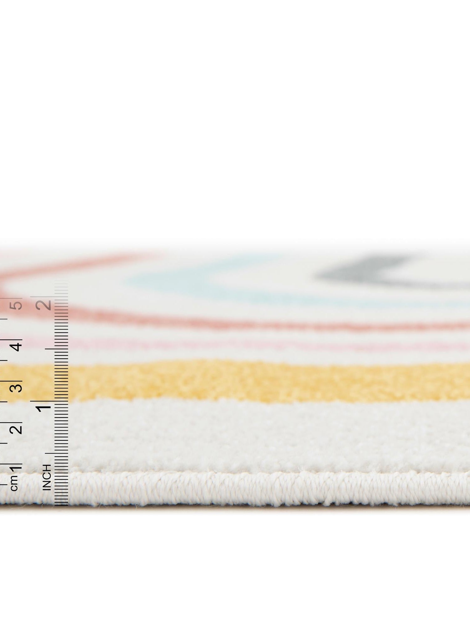 Ivory 3' 11 x 5' 11 Whimsy Kids Rectangle Area Rug for Baby Nursery, Toddler Playroom, Bedrooms