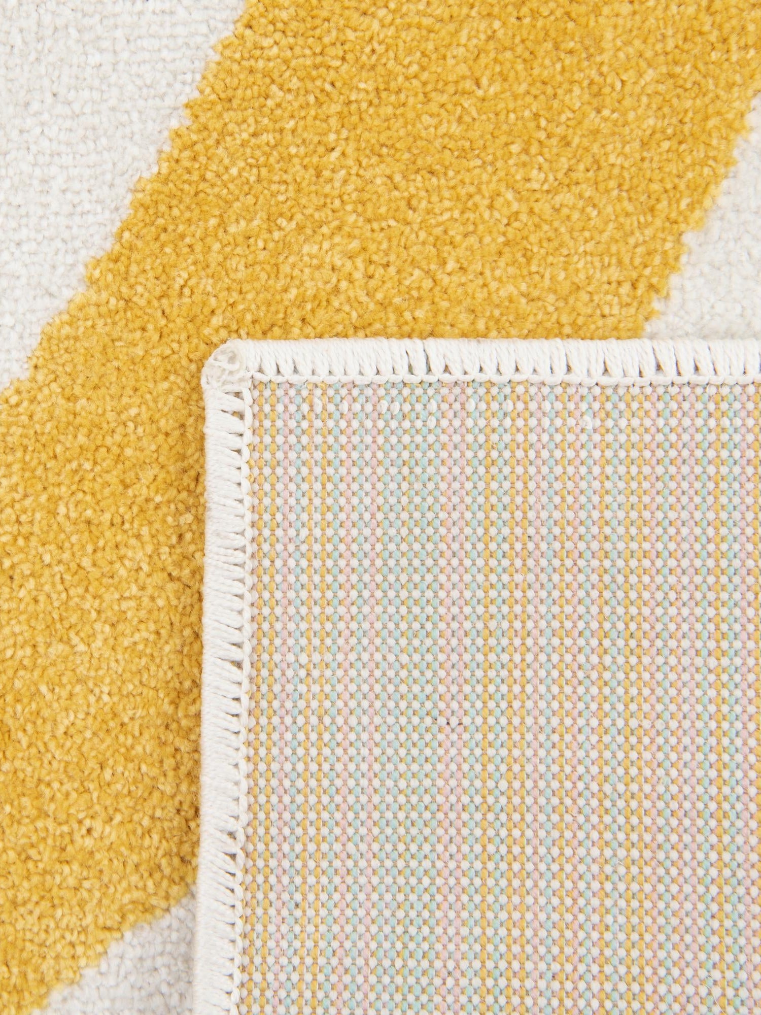 Ivory 3' 3 x 5' 3 Whimsy Kids Rectangle Area Rug for Baby Nursery, Toddler Playroom, Bedrooms