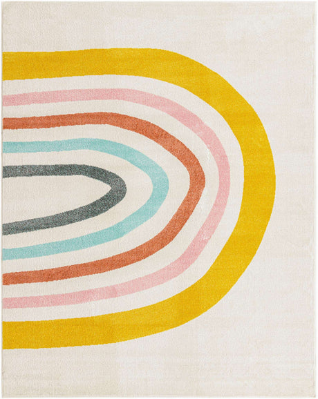 Ivory 8' x 10' Whimsy Kids Rectangle Rug