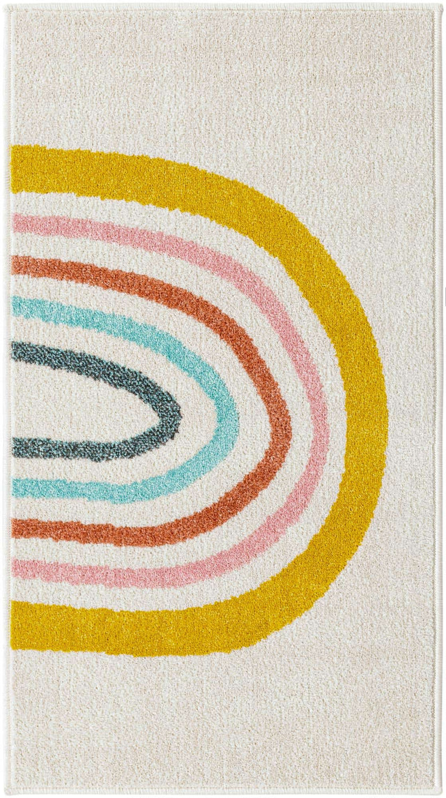 Ivory 2' 2 x 3' 11 Whimsy Kids Runner Area Rug for Baby Nursery, Toddler Playroom, Bedrooms