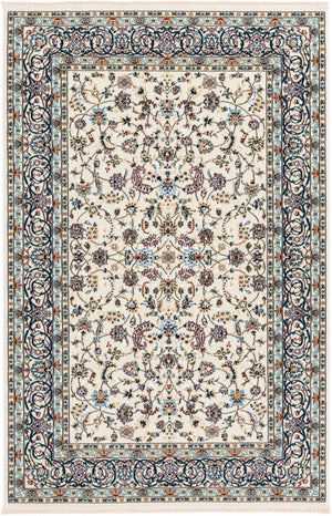 Ivory 4' 1 x 6' 1 Narenj Rectangle Area Rug 85% Polypropylene & 15% Polyester Traditional Classic Carpet for Living, Dining, Bedrooms, Office for Sale at Rug Engine