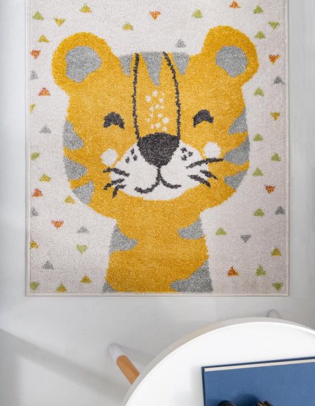 Ivory 2' 2 x 3' 11 Whimsy Kids Runner Area Rug for Baby Nursery, Toddler Playroom,  Bedrooms Playful Fun Design Easy Clean Carpet for Sale at Rug Engine
