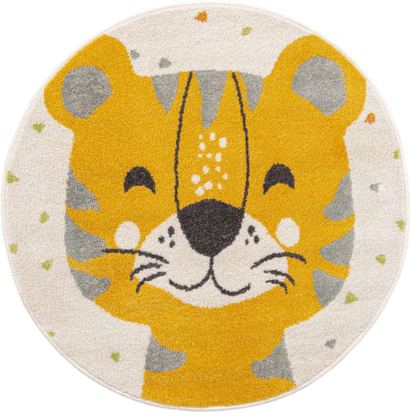 Ivory 3' 3 x 3' 3 Whimsy Kids Round Rug