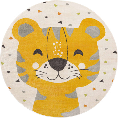 Ivory 8' x 8' Whimsy Kids Round Rug