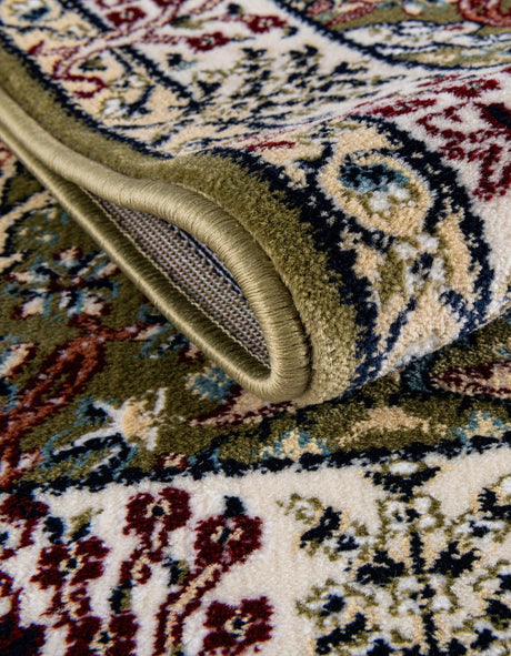 Green 4' 1 x 6' 1 Narenj Oval Area Rug 85% Polypropylene & 15% Polyester Traditional Classic Carpet for Living, Dining, Bedrooms, Office for Sale at Rug Engine