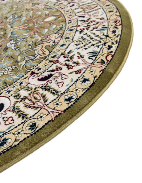 Green 4' 1 x 6' 1 Narenj Oval Area Rug 85% Polypropylene & 15% Polyester Traditional Classic Carpet for Living, Dining, Bedrooms, Office for Sale at Rug Engine