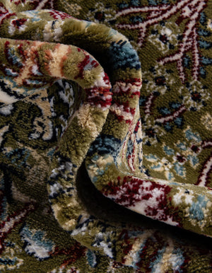Green 4' 1 x 6' 1 Narenj Oval Area Rug 85% Polypropylene & 15% Polyester Traditional Classic Carpet for Living, Dining, Bedrooms, Office for Sale at Rug Engine