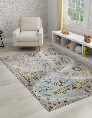 Gray 8' x 10' Whimsy Kids Rectangle Rug