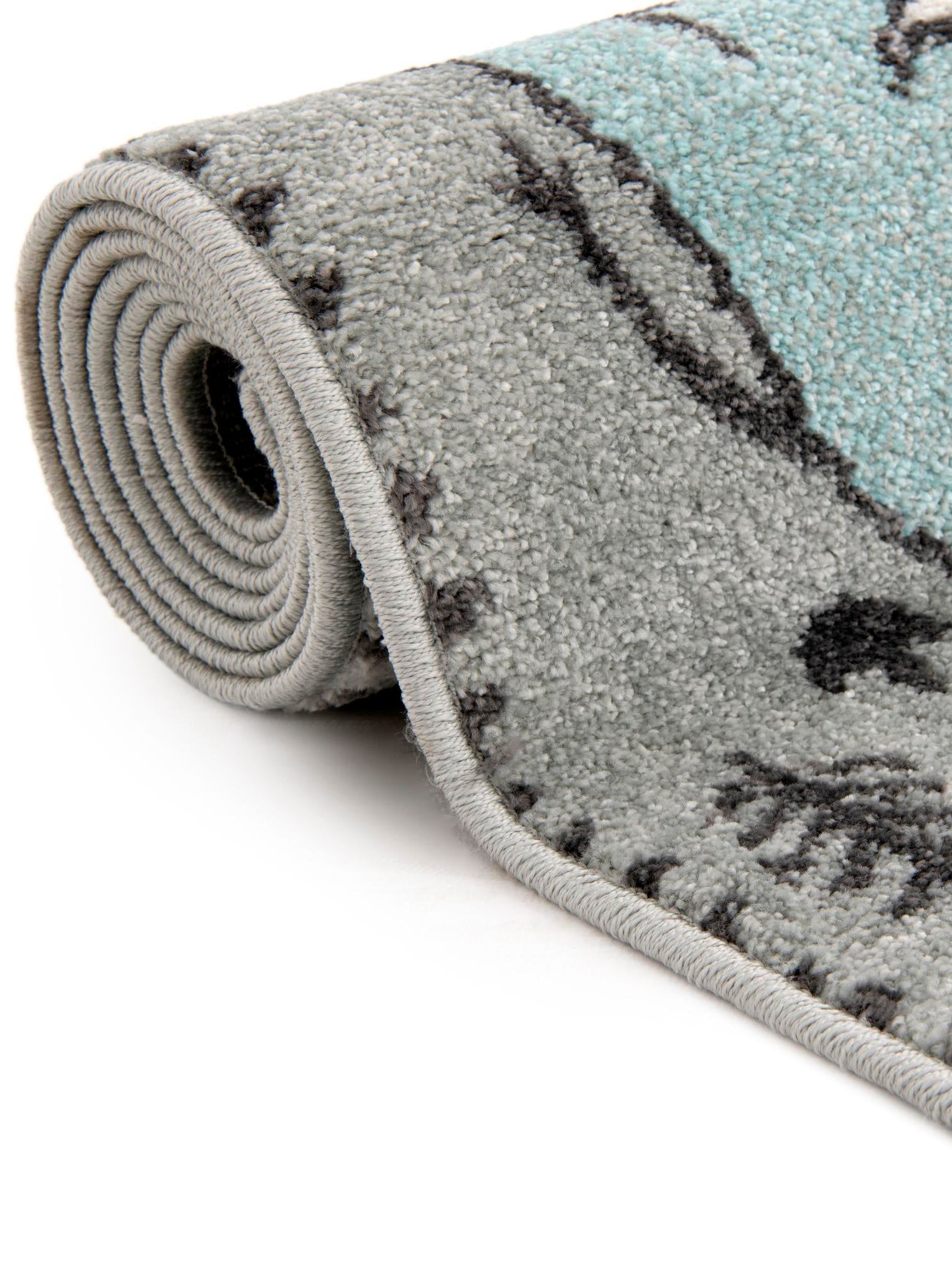 Gray 2' 2 x 2' 11 Whimsy Kids Rectangle Area Rug for Baby Nursery, Toddler Playroom, Bedrooms