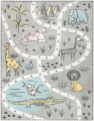 Gray 8' x 10' Whimsy Kids Rectangle Rug