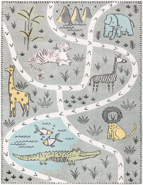 Gray 8' x 10' Whimsy Kids Rectangle Rug