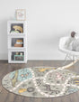 Gray 5' 3 x 5' 3 Whimsy Kids Round Rug