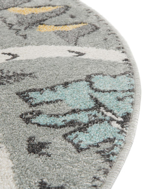 Gray 8' x 8' Whimsy Kids Round Rug