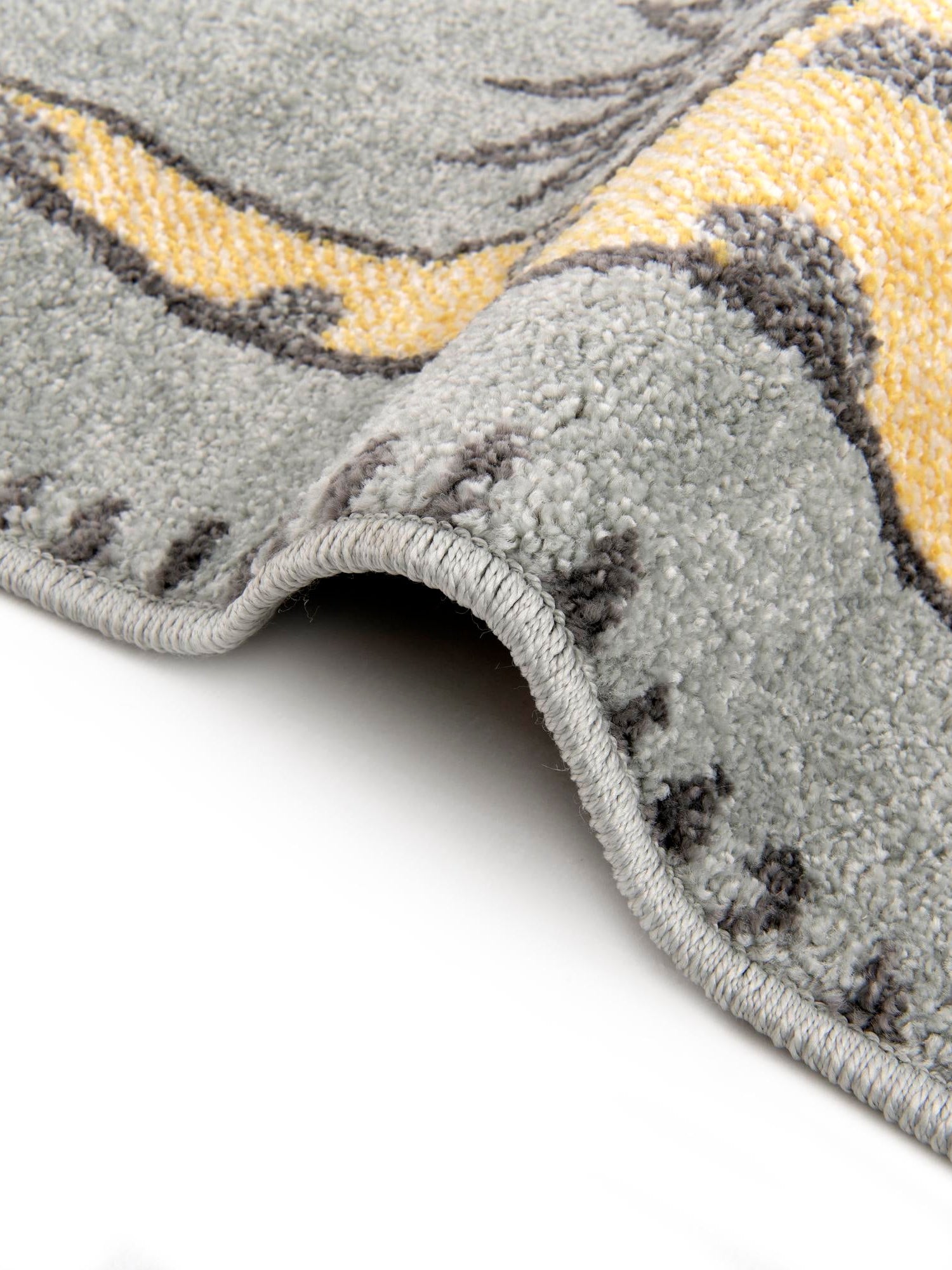 Gray 6' 1 x 6' 1 Whimsy Kids Round Area Rug for Baby Nursery, Toddler Playroom, Bedrooms