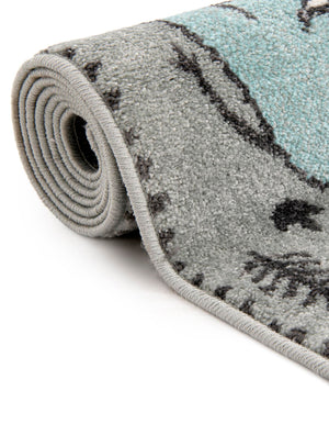 Gray 8' x 8' Whimsy Kids Round Rug