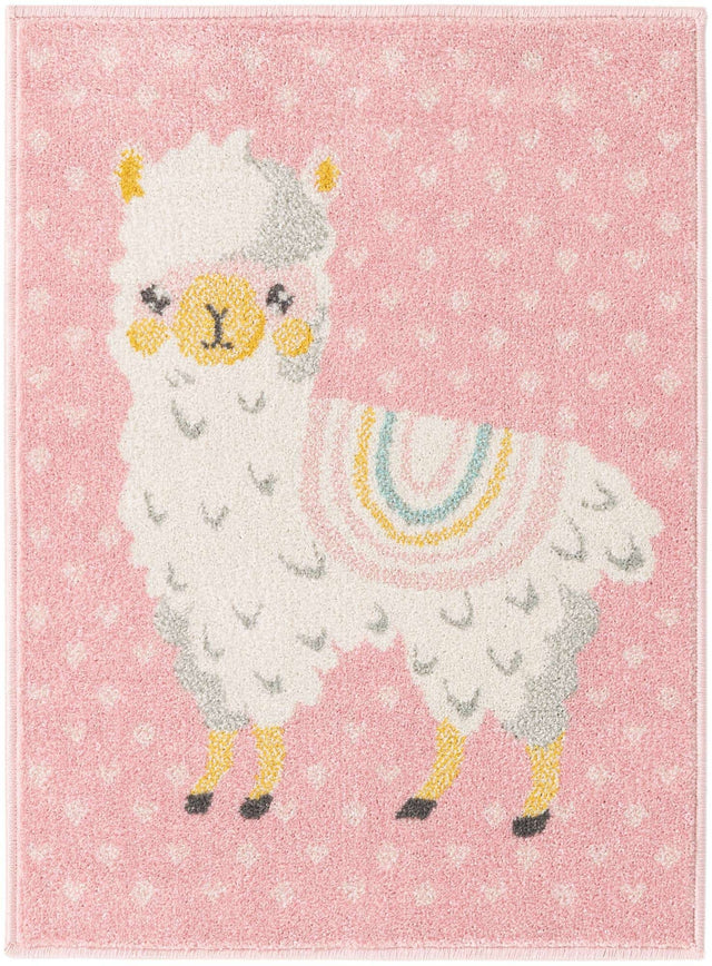 Pink 2' 2 x 3' Whimsy Kids Rectangle Rug