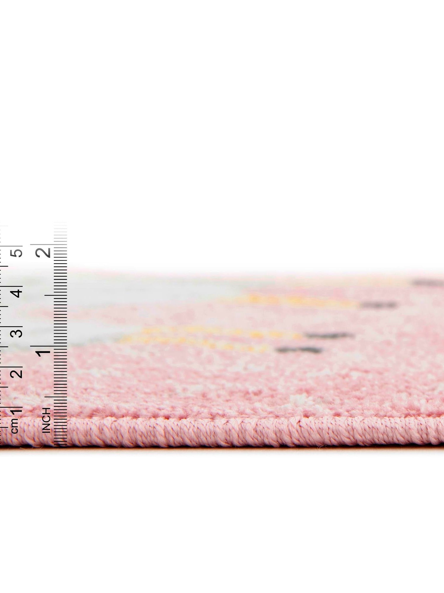 Pink 7' 10 x 10' Whimsy Kids Rectangle Area Rug for Baby Nursery, Toddler Playroom, Bedrooms