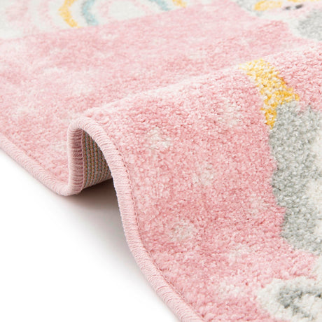 Pink 5' 3 x 8' Whimsy Kids Rectangle Area Rug for Baby Nursery, Toddler Playroom,  Bedrooms Playful Fun Design Easy Clean Carpet for Sale at Rug Engine
