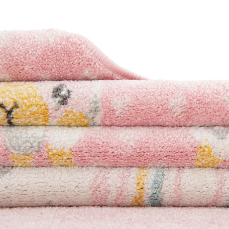 Pink 5' 3 x 8' Whimsy Kids Rectangle Area Rug for Baby Nursery, Toddler Playroom,  Bedrooms Playful Fun Design Easy Clean Carpet for Sale at Rug Engine