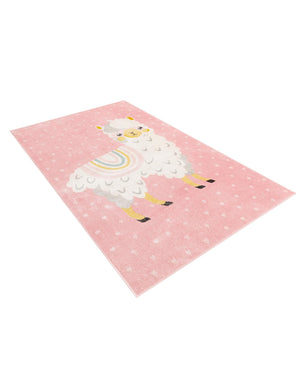Pink 5' 3 x 8' Whimsy Kids Rectangle Rug