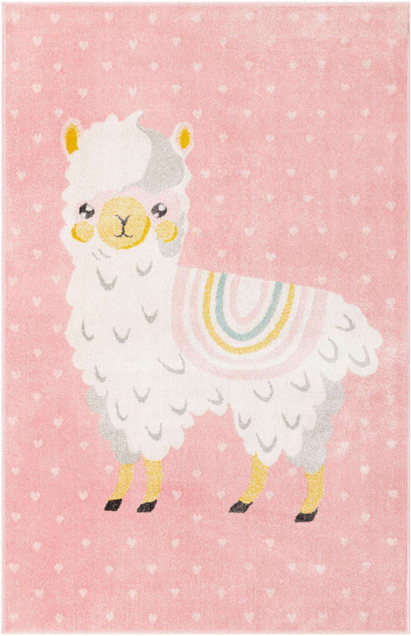 Pink 5' 3 x 8' Whimsy Kids Rectangle Rug