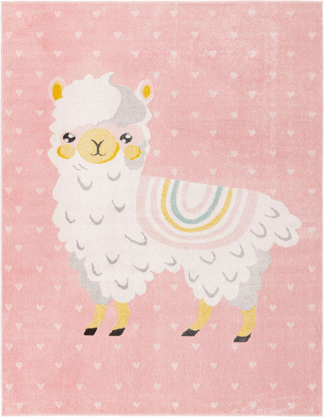 Pink 8' x 10' Whimsy Kids Rectangle Rug